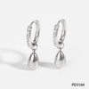 Wholesale Stainless Steel Elegant Water Drop Pendant Zircon Earrings With Electroplating Design