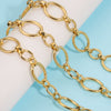 Wholesale Stainless Steel Ellipse Hip Hop Chain Necklace With Electroplating