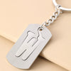 Wholesale Stainless Steel Ellipse Military Style Key Chain Pendant
