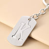 Wholesale Stainless Steel Ellipse Military Style Key Chain Pendant