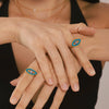 Wholesale Stainless Steel Enamel Glaze Geometric Ring Electroplated Jewelry Unisex