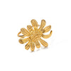Wholesale Stainless Steel Exaggerate Flower Pattern Electroplated Women's Ring