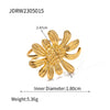 Wholesale Stainless Steel Exaggerate Flower Pattern Electroplated Women's Ring