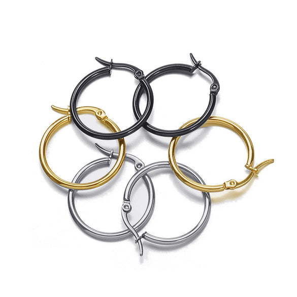 Wholesale Stainless Steel Exaggerated Geometric Electroplated Large Circle Earrings