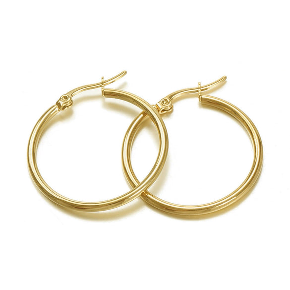 Wholesale Stainless Steel Exaggerated Geometric Electroplated Large Circle Earrings