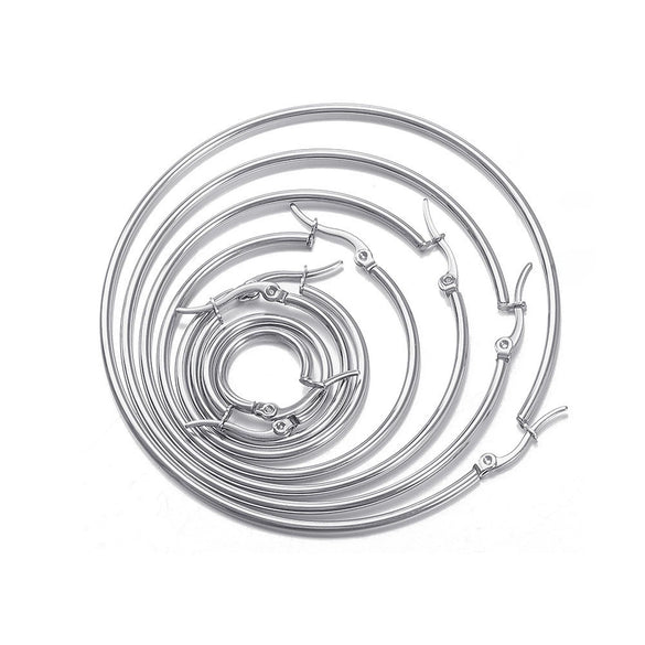 Wholesale Stainless Steel Exaggerated Geometric Electroplated Large Circle Earrings