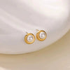 Wholesale Stainless Steel Exaggerated Geometric Heart Doublelayer Glossy Cut Out Asymmetrical Earrings Set With Diamonds For Women