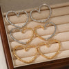 Wholesale Stainless Steel Exaggerated Heart Hollow Heart Shaped Earrings With Electroplating For Women