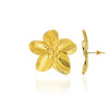 Wholesale Stainless Steel Exaggerated Retro Petal Flower And Leaves Earrings With Electroplating