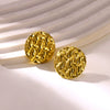 Wholesale Stainless Steel Exaggerated Retro Petal Flower And Leaves Earrings With Electroplating