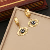 Wholesale Stainless Steel Eye Pendant Necklace With Cuban Chain Electroplated Jewelry Set