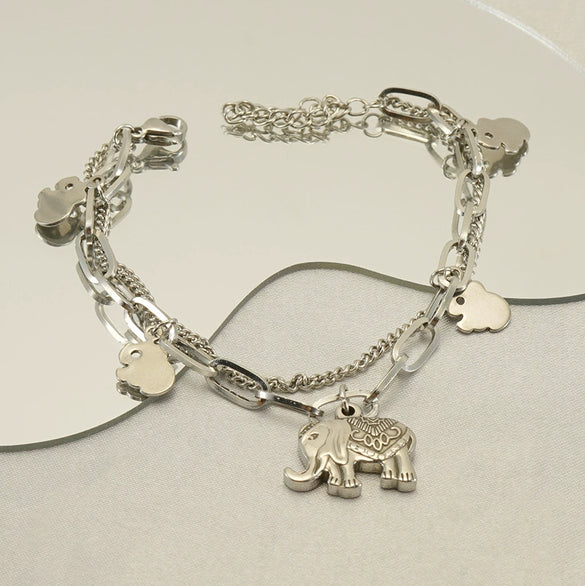 Wholesale Stainless Steel Fashion Animals Zodiac Design Electroplated Bracelet