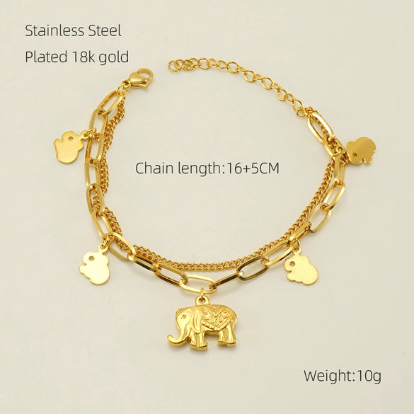 Wholesale Stainless Steel Fashion Animals Zodiac Design Electroplated Bracelet