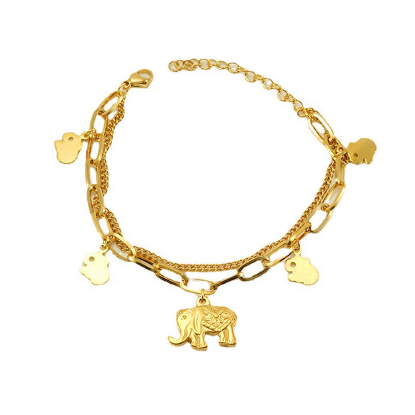 Wholesale Stainless Steel Fashion Animals Zodiac Design Electroplated Bracelet