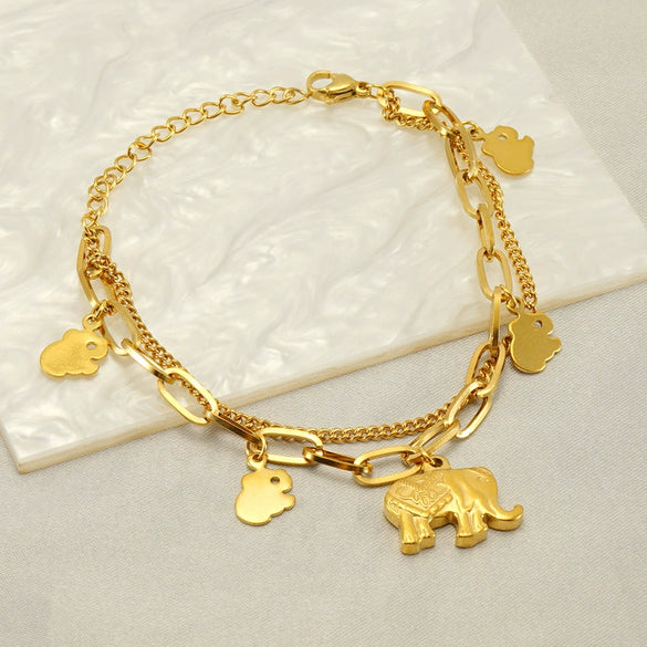 Wholesale Stainless Steel Fashion Animals Zodiac Design Electroplated Bracelet