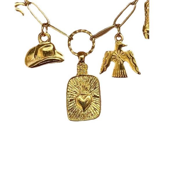 Wholesale Stainless Steel Fashion Boots Pendant With Heart Shape Electroplated In 18K Gold Color