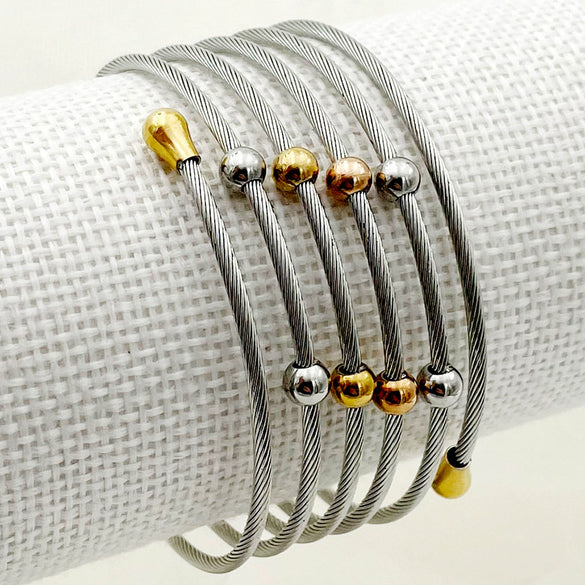 Wholesale Stainless Steel Fashion Bracelets Ins Style Geometric Electroplated For Men And Women