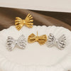 Wholesale Stainless Steel Fashion Creative Gold Plated Bow Earrings For Women
