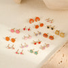 Wholesale Stainless Steel Fashion Earrings With Geometric Fruit And Heart Shapes And Oildropping Design
