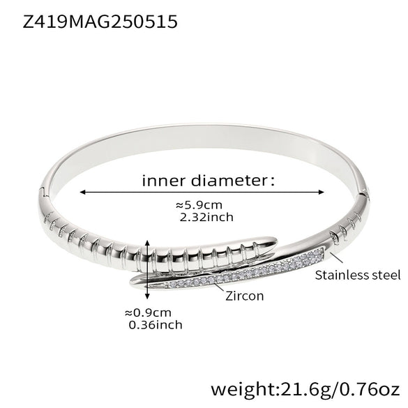 Wholesale 316L Stainless Steel Fashion Geometric Electroplated Open Bracelet Jewelry