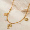 Wholesale Stainless Steel Fashion Geometric Pattern Ocean Wind Shell Starfish Necklace For Women With Electroplating