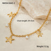 Wholesale Stainless Steel Fashion Geometric Pattern Ocean Wind Shell Starfish Necklace For Women With Electroplating