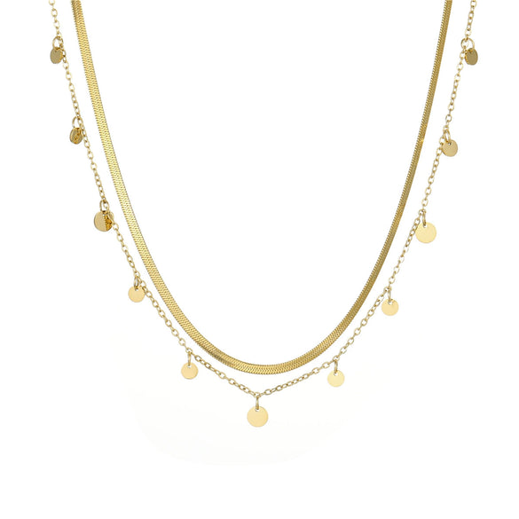 Wholesale Stainless Steel Fashion Geometric Tassel Necklace For Women With Electroplating