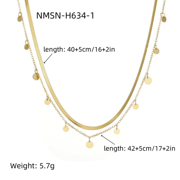 Wholesale Stainless Steel Fashion Geometric Tassel Necklace For Women With Electroplating