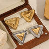 Wholesale Stainless Steel Fashion Geometric Triangle Electroplated Women's Earrings