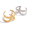 Wholesale Stainless Steel Fashion Hand Jewelry Hammered Starfish Open Bracelet With Electroplating For Women