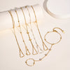 Wholesale Stainless Steel Fashion Hand Support Round Snake Chain Double Layer Overlapping Gold Plated Bracelet For Women