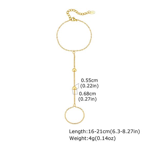 Wholesale Stainless Steel Fashion Hand Support Round Snake Chain Double Layer Overlapping Gold Plated Bracelet For Women