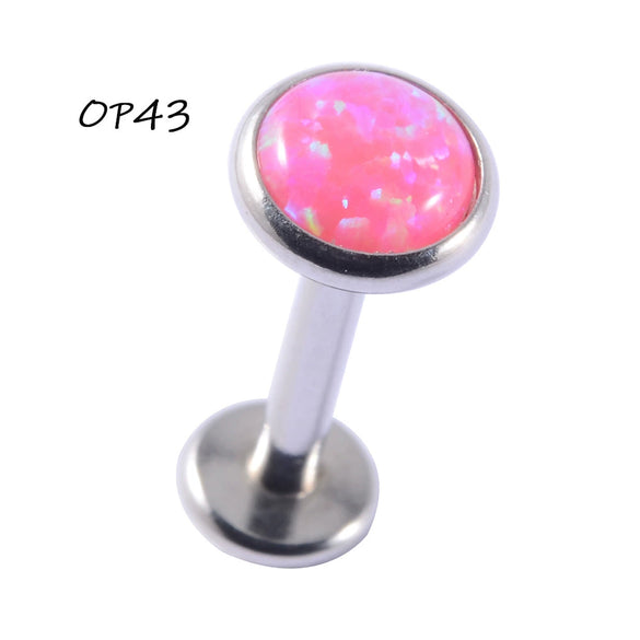 Wholesale Stainless Steel Fashion Heart Shaped Electroplated Opal And Zircon Tshaped Pin Earrings For Unisex