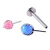 Wholesale Stainless Steel Fashion Heart Shaped Electroplated Opal And Zircon Tshaped Pin Earrings For Unisex