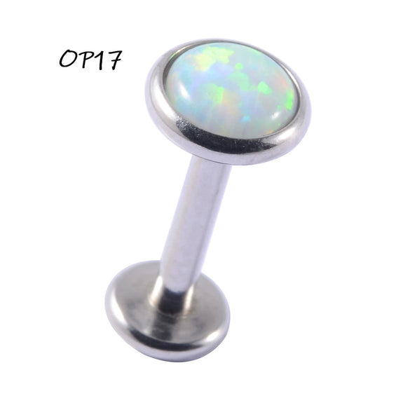 Wholesale Stainless Steel Fashion Heart Shaped Electroplated Opal And Zircon Tshaped Pin Earrings For Unisex