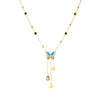 Wholesale Stainless Steel Fashion Insect Shaped Drop Pendant Collarbone Necklace With Electroplating And O Word Chain