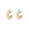 Wholesale Stainless Steel Fashion Luxury Niche Design Ushaped Geometric Imitation Pearl Earrings With Electroplating