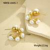 Wholesale Stainless Steel Fashion Luxury Niche Design Ushaped Geometric Imitation Pearl Earrings With Electroplating