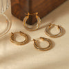 Wholesale Stainless Steel Fashion Unisex Ushaped Twisted Diamondembedded Earrings