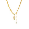 Wholesale Stainless Steel Fatima's Eye Pendant Chain Necklace Retro Style Goldplated