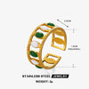 Wholesale Stainless Steel Female Geometric Oval Hiphop Ring With Oil Dripping And Electroplating