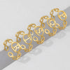 Wholesale Stainless Steel Female Open Adjustable Ring With Letter Pattern Simple Style Electroplated
