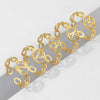Wholesale Stainless Steel Female Open Adjustable Ring With Letter Pattern Simple Style Electroplated