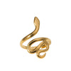 Wholesale Stainless Steel Female Personality Snake Shaped Open Ring With Electroplating Retro Fashion