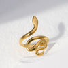 Wholesale Stainless Steel Female Personality Snake Shaped Open Ring With Electroplating Retro Fashion