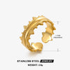 Wholesale Stainless Steel Finger Ring For Women Geometric Style 18K Real Gold Electroplated