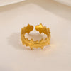 Wholesale Stainless Steel Finger Ring For Women Geometric Style 18K Real Gold Electroplated