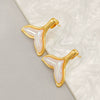 Wholesale Stainless Steel Fish Tail Earrings Set With Resin Electroplated In Fashion Style For Women