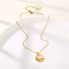 Wholesale Stainless Steel Fishtail Dolphin Pendant Necklace With Mixed Gem Inlay And Electroplating