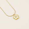 Wholesale 316L Stainless Steel Five Leaf Clover Letter Pendant Necklace With Electroplating Fashion Jewelry For Women